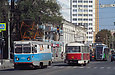 ВТП-3, Tatra-T3SUCS #3067 6-го маршрута и Т3-ВПНП #4010 (обкатка) на улице Молочной на перекрестке с проспектом Гагарина