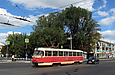 Tatra-T3SU #0301 на улице Кирова пересекает проспект Гагарина