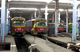 Tatra-T3SU #1508, #1824 и #1880 в производственном корпусе Коминтерновского трамвайного депо