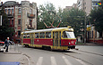 Tatra-T3SU #1512 12-го маршрута поворачивает с улицы Мироносицкой на улицу Маяковского