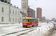 Tatra-T3SU #1513 12-го маршрута на улице Красноармейской перед пересечением с улицей Чеботарской