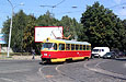 Tatra-T3SU #1516 поворачивает с улицы Плехановской на улицу Полевую