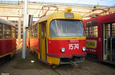 Tatra-T3SU #1574 около производственного корпуса Коминтерновского трамвайного депо