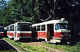 Tatra-T3SU #1745 и Tatra-T6B5 #1546 в открытом парке Коминтерновского трамвайного депо
