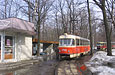 Tatra-T3SU #1754 12-го маршрута на конечной станции "Лесопарк"