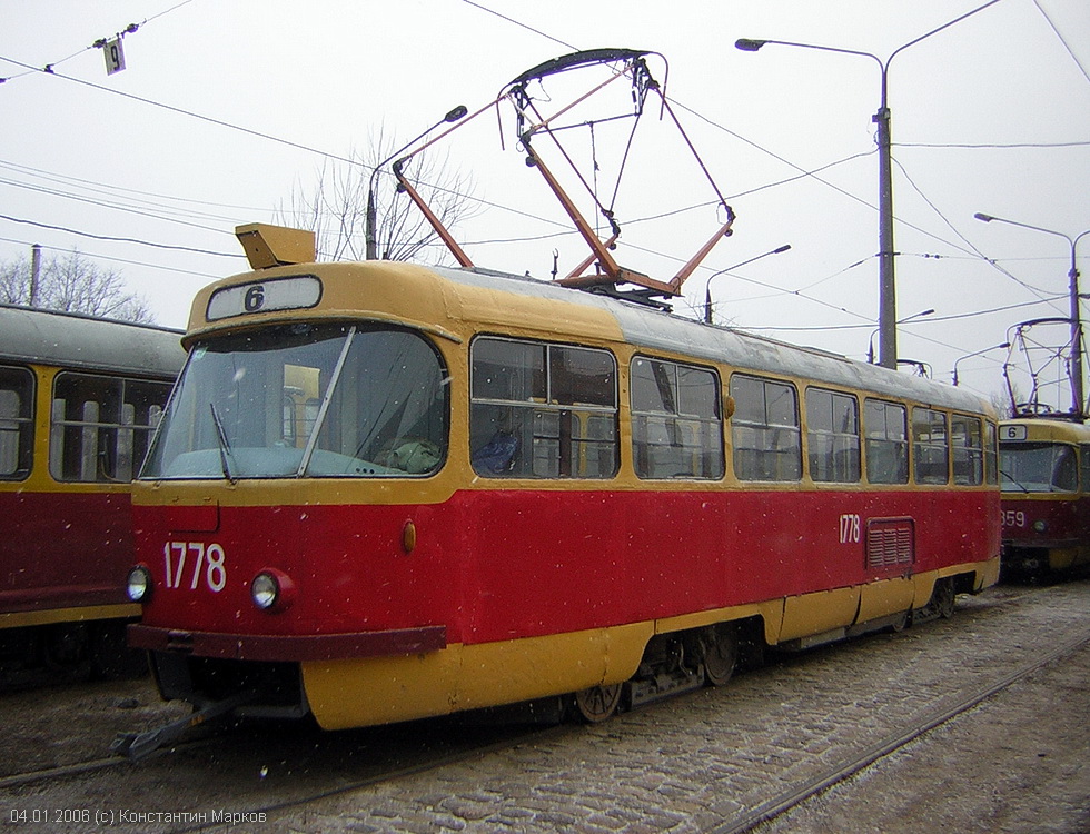 Tatra-T3SU #1778 в Коминтерновском трамвайном депо