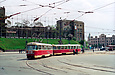 Tatra-T3SU #1797-1798 6-го маршрута поворачивает с Пролетарской площади на улицу Полтавский шлях