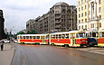 Tatra-T3SU #1853-1854 6-го маршрута выезжает с конечной "Южный вокзал" на улицу Красноармейскую