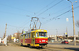 Tatra-T3SU #3001 27-го маршрута на улице Академика Павлова возле одноименной станции метро