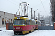 Tatra-T3SUSU #3003-3004 3-го маршрута на выезде из Октябрьского трамвайного депо