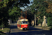 Tatra-T3SU #3003-3004 27-го маршрута на улице 1-ой Конной Армии в районе Левады