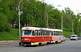 Tatra-T3SU #3003-3004 3-го маршрута на улице Полтавский Шлях в районе улицы Дудинской