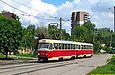 Tatra-T3SU #3003-3004 3-го маршрута на улице Москалёвской в районе переулка Югорского