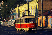 Tatra-T3SU #3003-3004 27-го маршрута на улице Кирова между улицей Плехановской и проспектом Гагарина