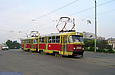 Tatra-T3SU #3005-3006 3-го маршрута на улице Университетской спускается с Нетеченского моста