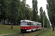 Tatra-T3A #3005-3006 23-го маршрута на проспекте Тракторостроителей подъезжает к остановке "11-я поликлиника"