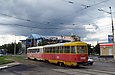 Tatra-T3SU #3005-3006 3-го маршрута на площади Бугримовой возле улицы Урицкого