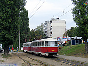 Tatra-T3A #3005-3006 23-го маршрута на проспекте Тракторостроителей отправился от остановки "11-я поликлиника"