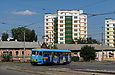 Tatra-T3SU #3007 20-го маршрута поворачивает с улицы Котлова на Красноармейскую улицу