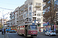 Tatra-T3SU #3007 12-го маршрута на улице Маяковского возле перекрестка с улицей Сумской