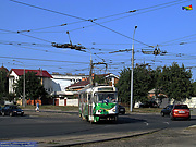 Tatra-T3SUCS #3007 5-го маршрута поворачивает с улицы Морозова на проспект Героев Сталинграда