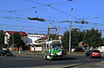 Tatra-T3SUCS #3007 5-го маршрута поворачивает с улицы Морозова на проспект Героев Сталинграда