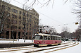 Tatra-T3SU #3008 12-го маршрута на проспекте Правды в районе улицы Галана