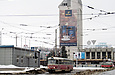Tatra-T3SU #3008 20-го маршрута на конечной станции "Южный вокзал" перед выездом на улицу Конарева