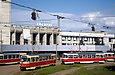 Tatra-T3SUCS #3008 6-го маршрута и Tatra-T3SU #656 7-го маршрута на конечной "Южный вокзал"