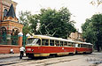 Tatra-T3SU #3009-3010 3-го маршрута на улице 1-й Конной армии перед поворотом в переулок Рыбасовский
