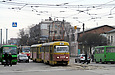 Tatra-T3SU #3009-3010 3-го маршрута на улице Октябрьской Революции перед поворотом на улицу 1-й Конной Армии