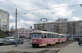 Tatra-T3SU #3011-3012 3-го маршрута на Пролетарской площади возле улицы Полтавский шлях