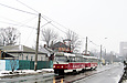 Т3-ВПСт #3011-3012 3-го маршрута на улице Москалевской в районе Югорского переулка