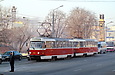 T3-ВПСт #3011-3012 3-го маршрута на улице Полтавский Шлях возле путепровода имени Магомета Караева