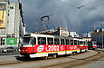 Tatra-T3-ВПСт #3011-3012 3-го маршрута поворачивает с Павловской на Сергиевскую площадь