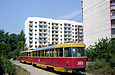 Tatra-T3SU #3011-3012 3-го маршрута на улице Пахаря разворачивается на конечной станции "Новоселовка"