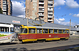 Tatra-T3SU #3011-3012 3-го маршрута на улице Октябрьской Революции в районе остановки "Октябрьское трамвайное депо"