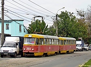 Tatra-T3SU #3013-3014 5-го маршрута на улице 1-й Конной Армии возле улицы Основянской