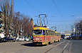Tatra-T3SU #3013-3014 3-го маршрута на улице Полтавский Шлях в районе улицы Клапцова