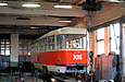 Tatra-T3SU #3016 проходит подъёмочный ремонт в Октябрьском трамвайном депо