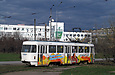 Tatra-T3SU #3016 7-го маршрута отправляется от конечной "Малая Даниловка"