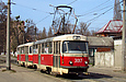 Tatra-T3SU #3017-3018 изменённого 3-го маршрута на улице Николая Бажана возле перекрёстка с улицей Москалёвской