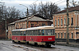 Tatra-T3SU #3017-3018 3-го маршрута на улице Октябрьской Революции между улицами 1-й Конной Армии и Рыбасовской