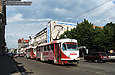 Tatra-T3SU #3019-3020 3-го маршрута в начале Улицы Полтавский шлях