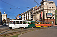 Tatra-T3SU #3019-3020 3-го маршрута на Павловской площади на повороте с улицы Университетской