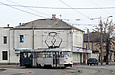 Tatra-T3SU #3019 7-го маршрута поворачивает из Лосевского переулка на улицу Большую Панасовскую