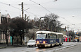 Tatra-T3SU #3021-3022 3-го маршрута на улице Октябрьской Революции в районе улицы 1-й Конной Армии