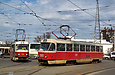 Tatra-T3SUCS #7089 5-го маршрута и Tatra-T3SU #3021 27-го маршрута на площади Восстания