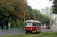 Tatra-T3SU #3021 8-го маршрута на площади Защитников Украины в районе Московского проспекта