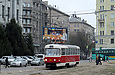 Tatra-T3SUCS #3021 6-го маршрута прибывает на конечную "Южный вокзал"